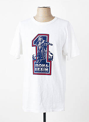 Tricou croială dreaptă mâneci scurte alb 999 bărbat