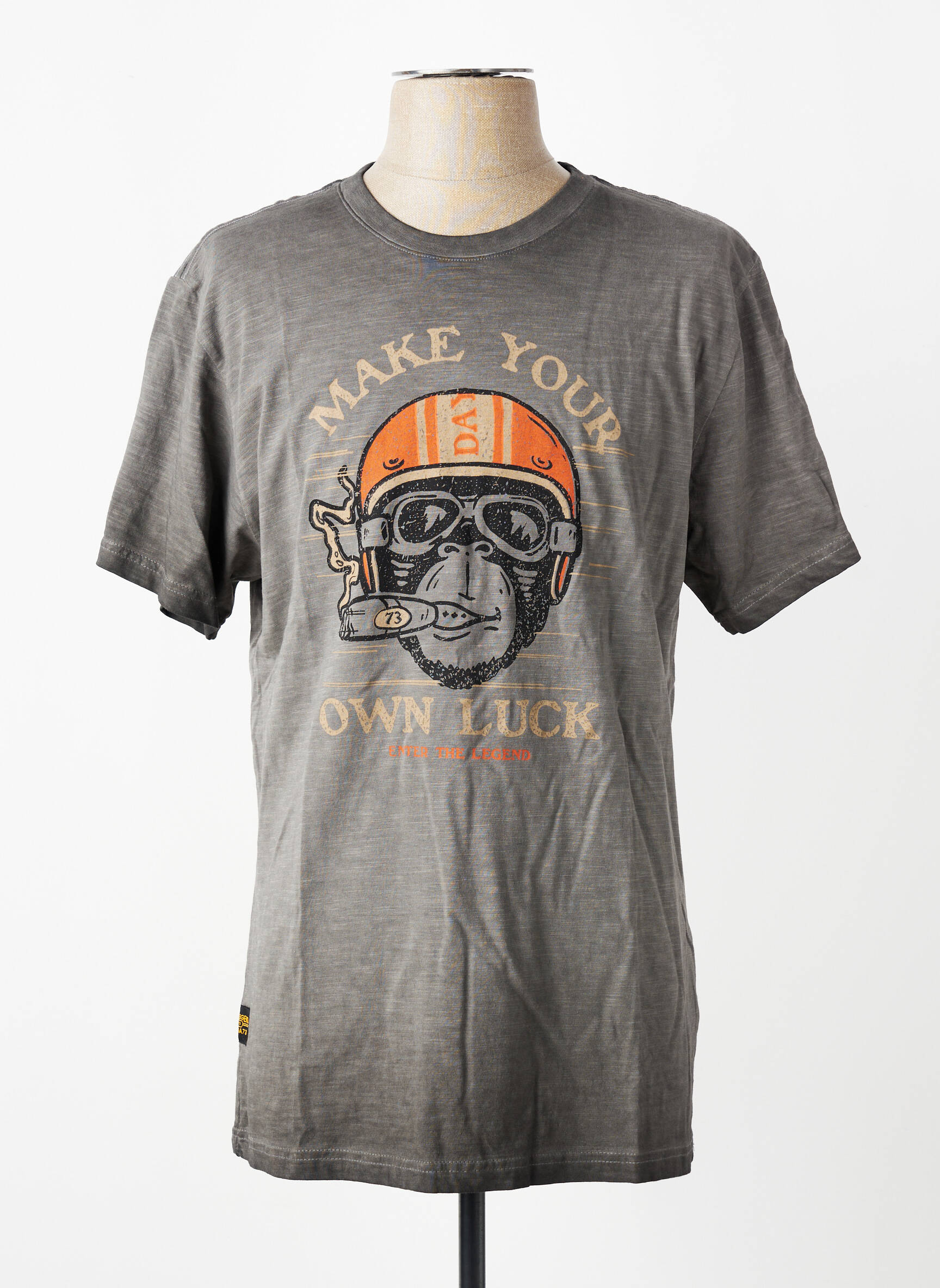 Tricou croială dreaptă mâneci scurte gri DAYTONA bărbat