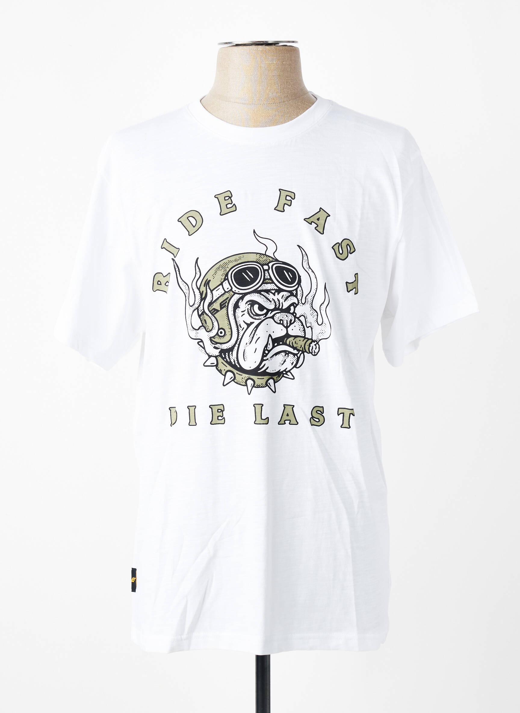 Tricou croială dreaptă mâneci scurte alb DAYTONA bărbat