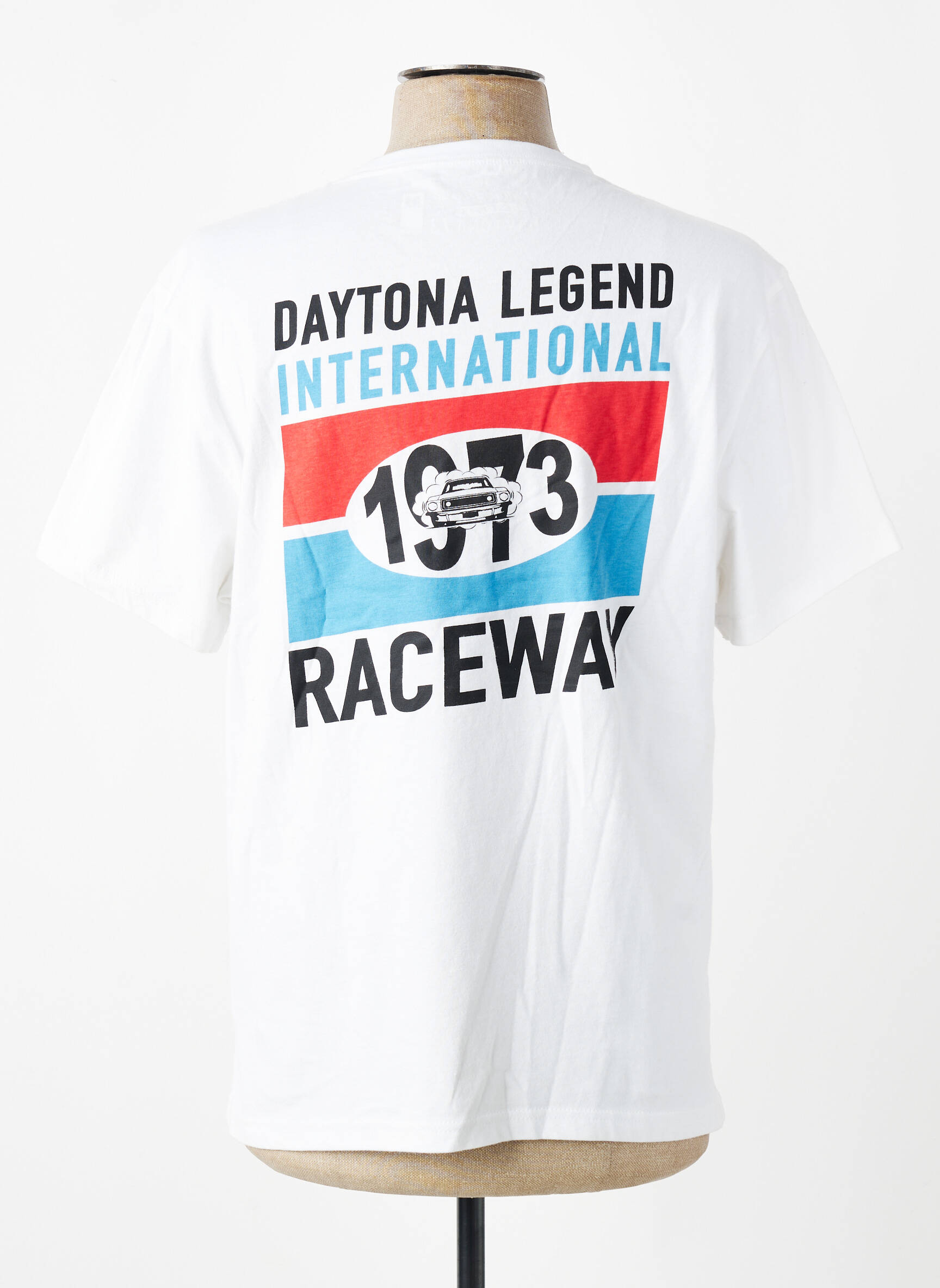 Tricou croială dreaptă mâneci scurte alb DAYTONA bărbat