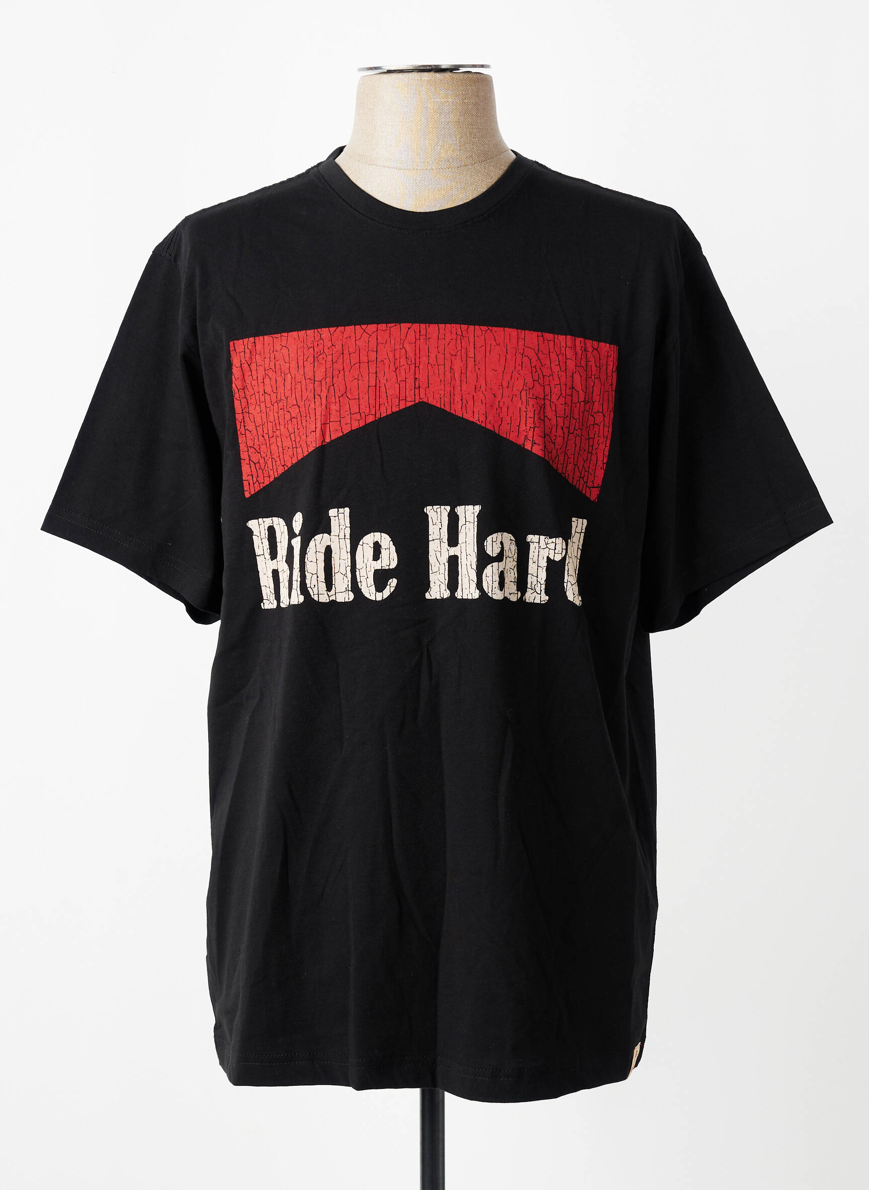Tricou croială dreaptă mâneci scurte negru IRON AND RESIN bărbat