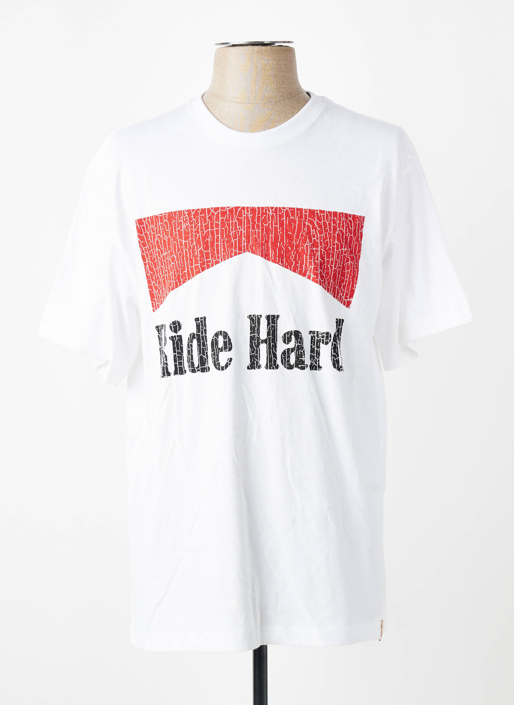 Tricou croială dreaptă mâneci scurte alb IRON AND RESIN bărbat