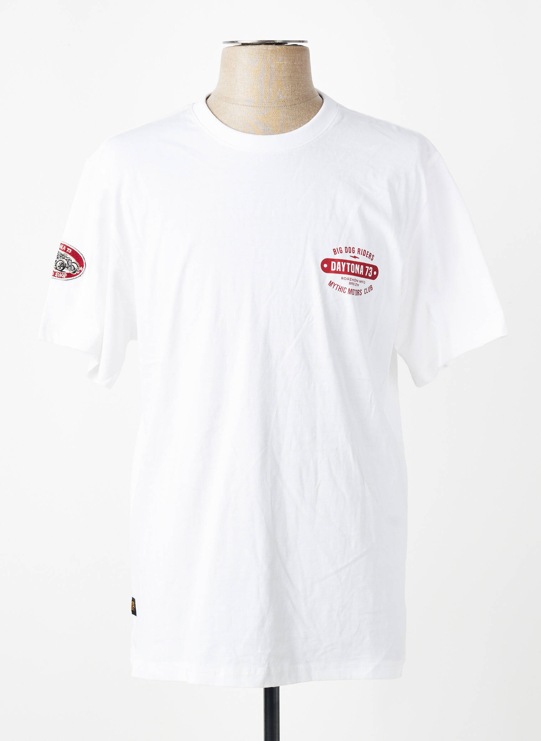 Tricou croială dreaptă mâneci scurte alb DAYTONA bărbat