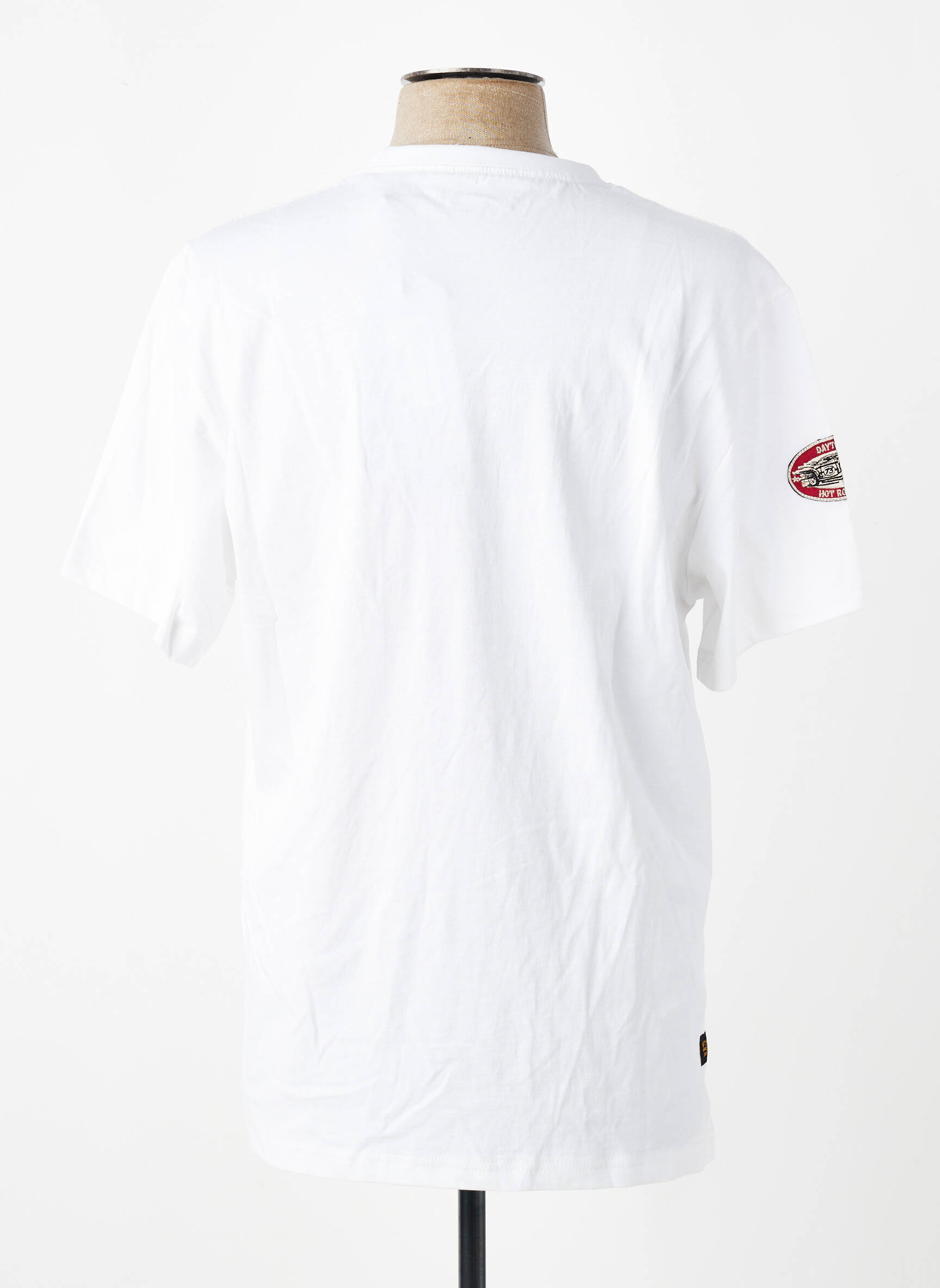Tricou croială dreaptă mâneci scurte alb DAYTONA bărbat