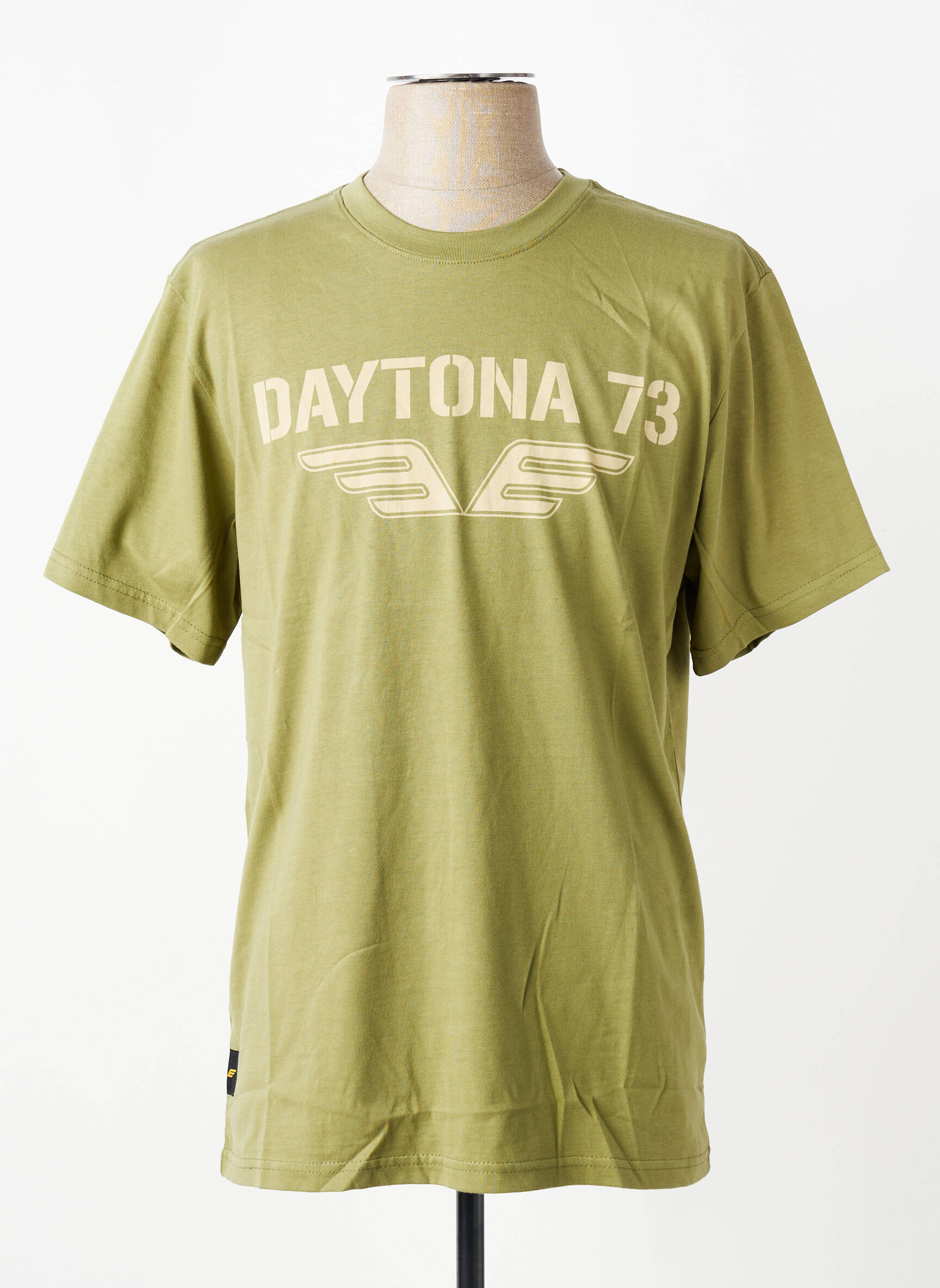 Tricou croială dreaptă mâneci scurte verde DAYTONA bărbat