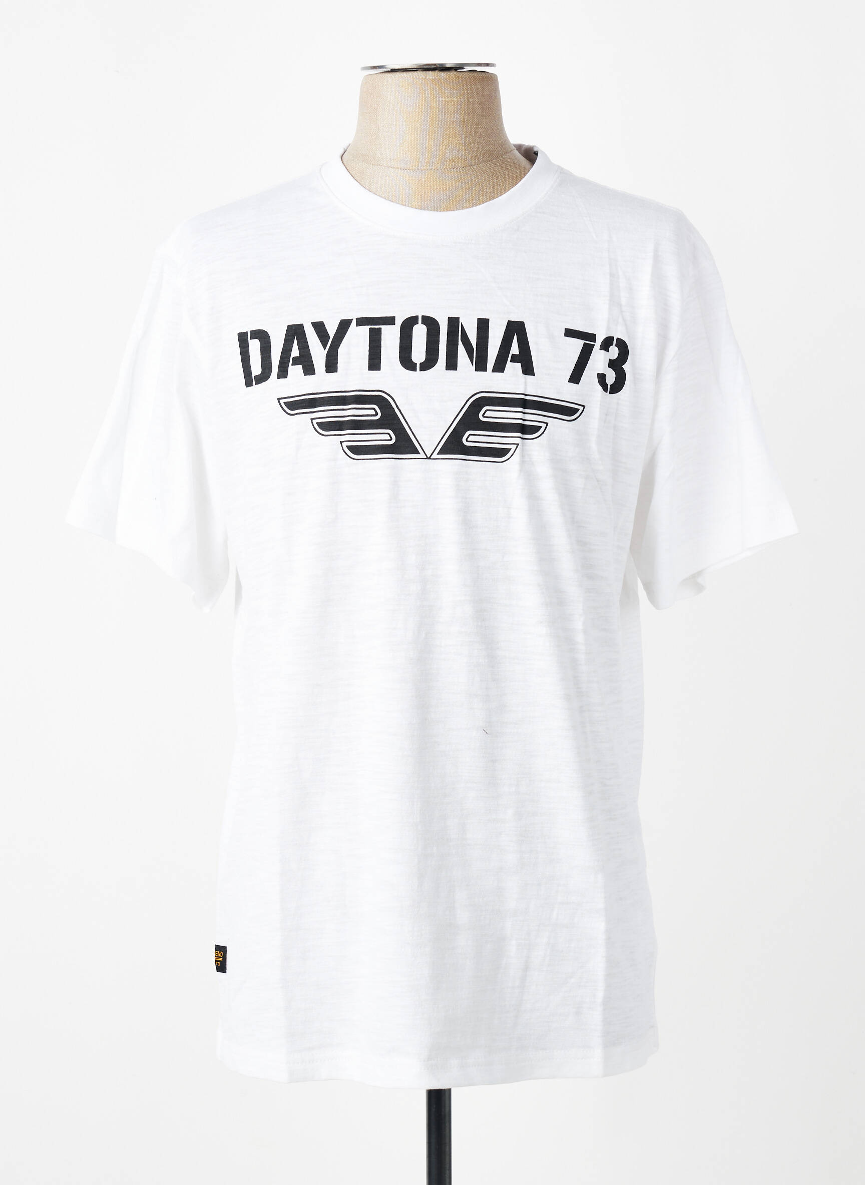Tricou croială cambrată mâneci scurte alb DAYTONA bărbat