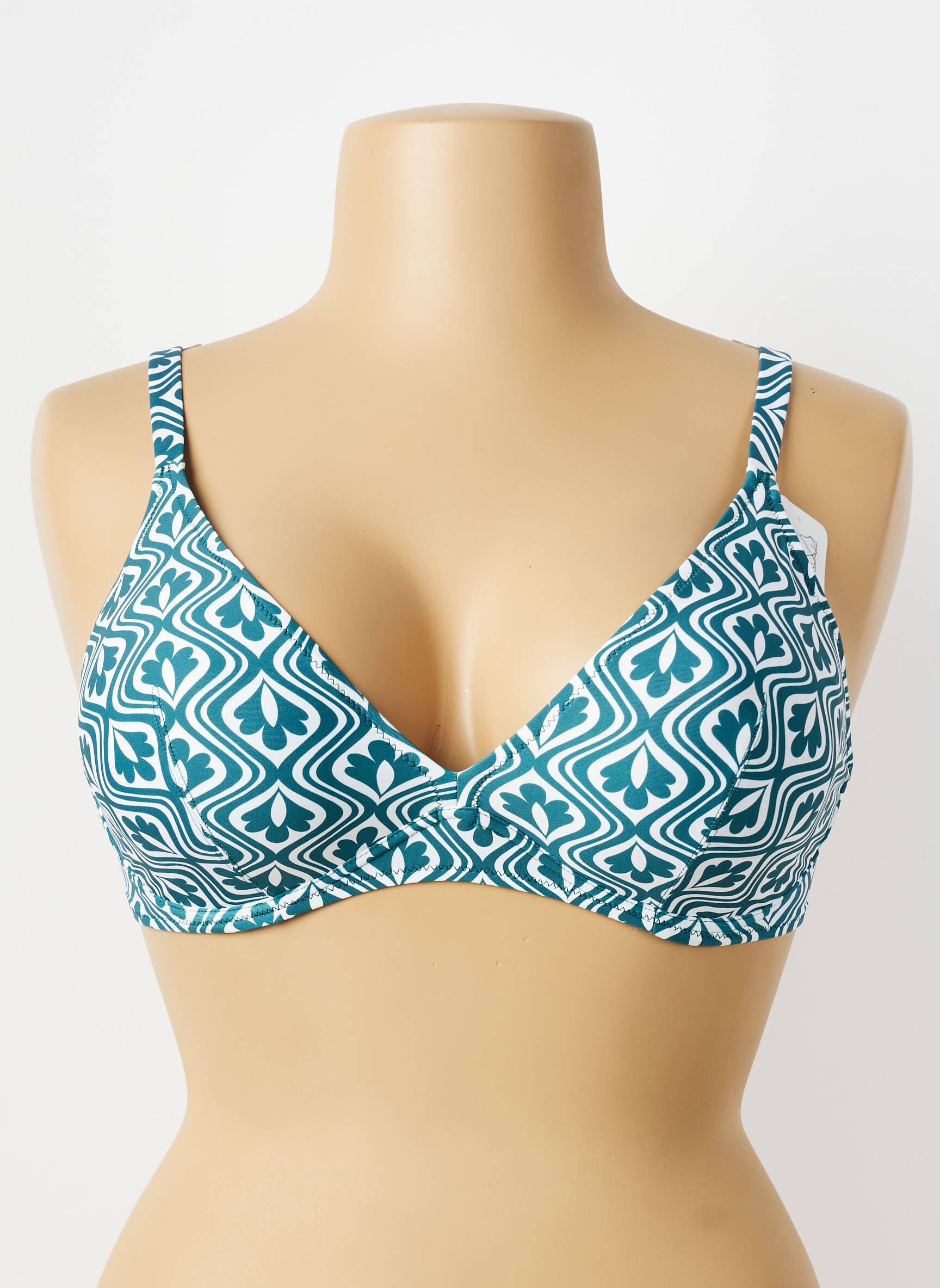 Sutien de costum de baie elasticitate sutien balconet cu decolteu înalt verde ANTIGEL femeie