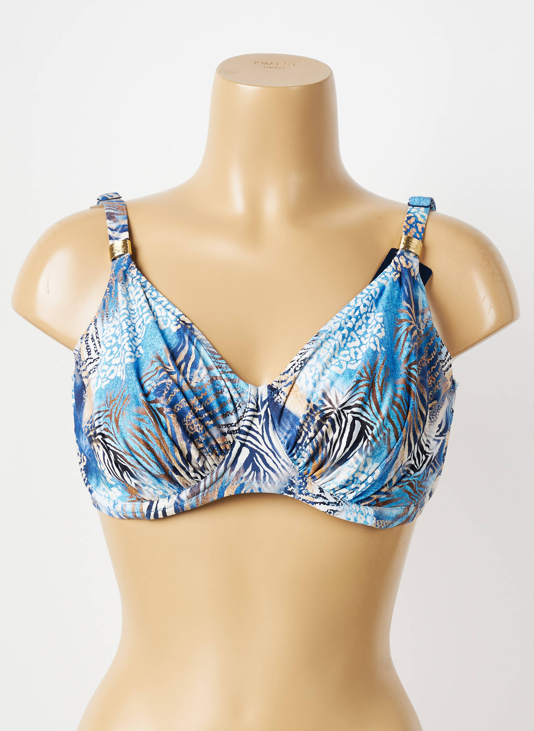 Sutien de costum de baie elasticitate sutien balconet cu decolteu înalt albastru FANTASIE femeie