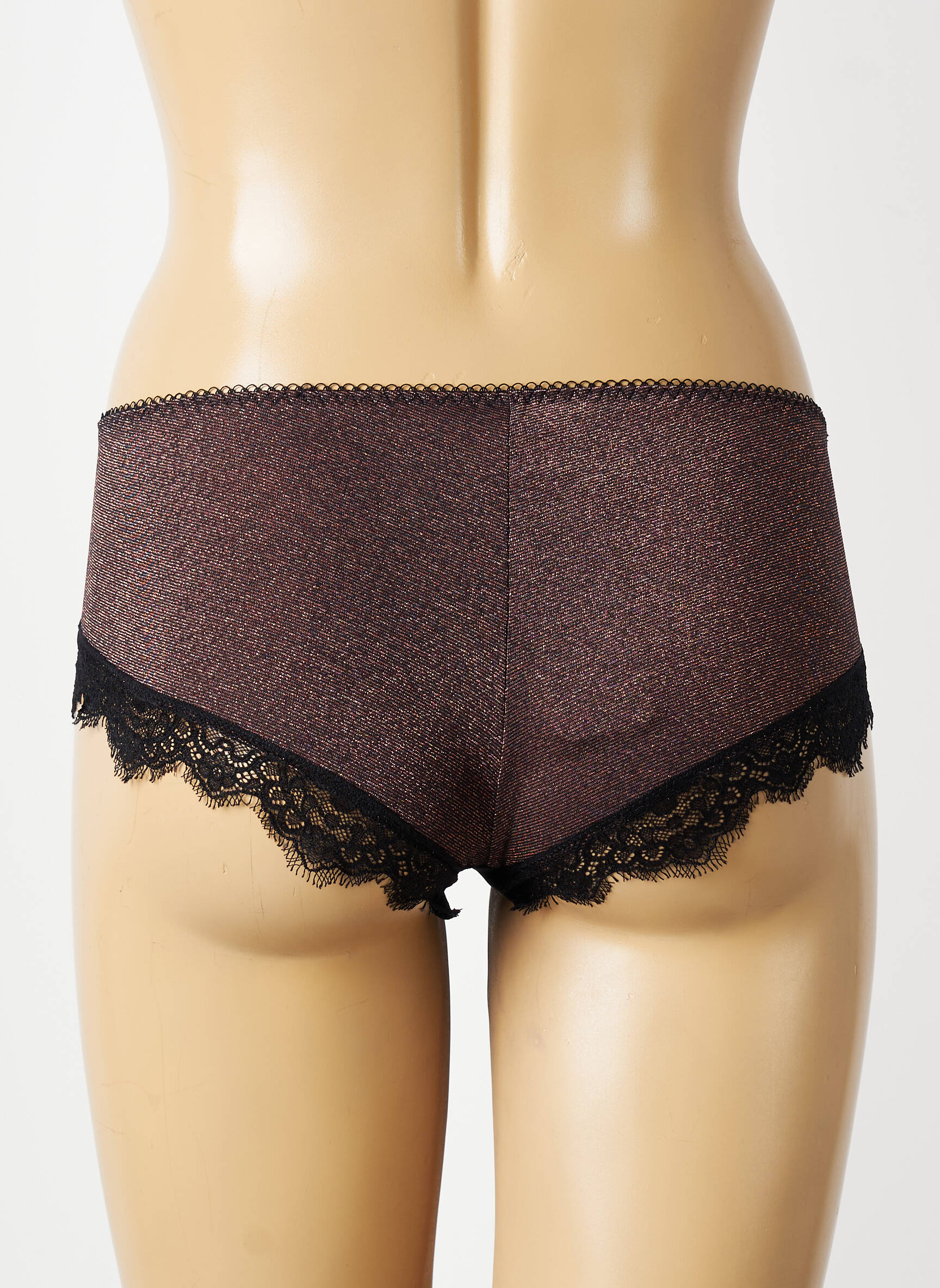 Shorty efect material satinat maro ANTIGEL femeie