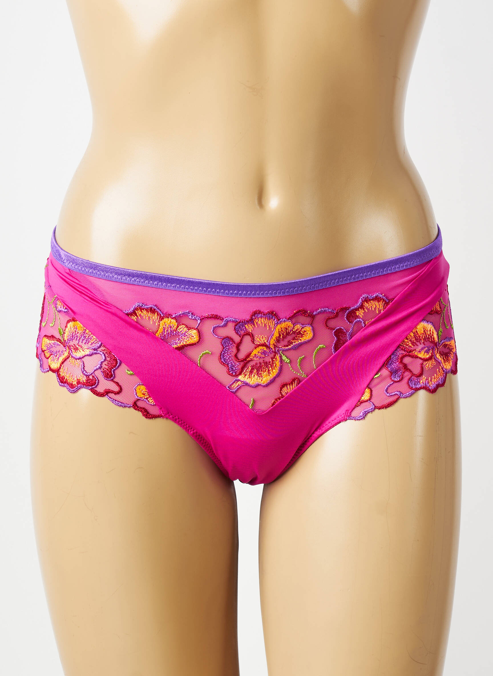 Tanga efect material satinat roz PRIMADONNA femeie