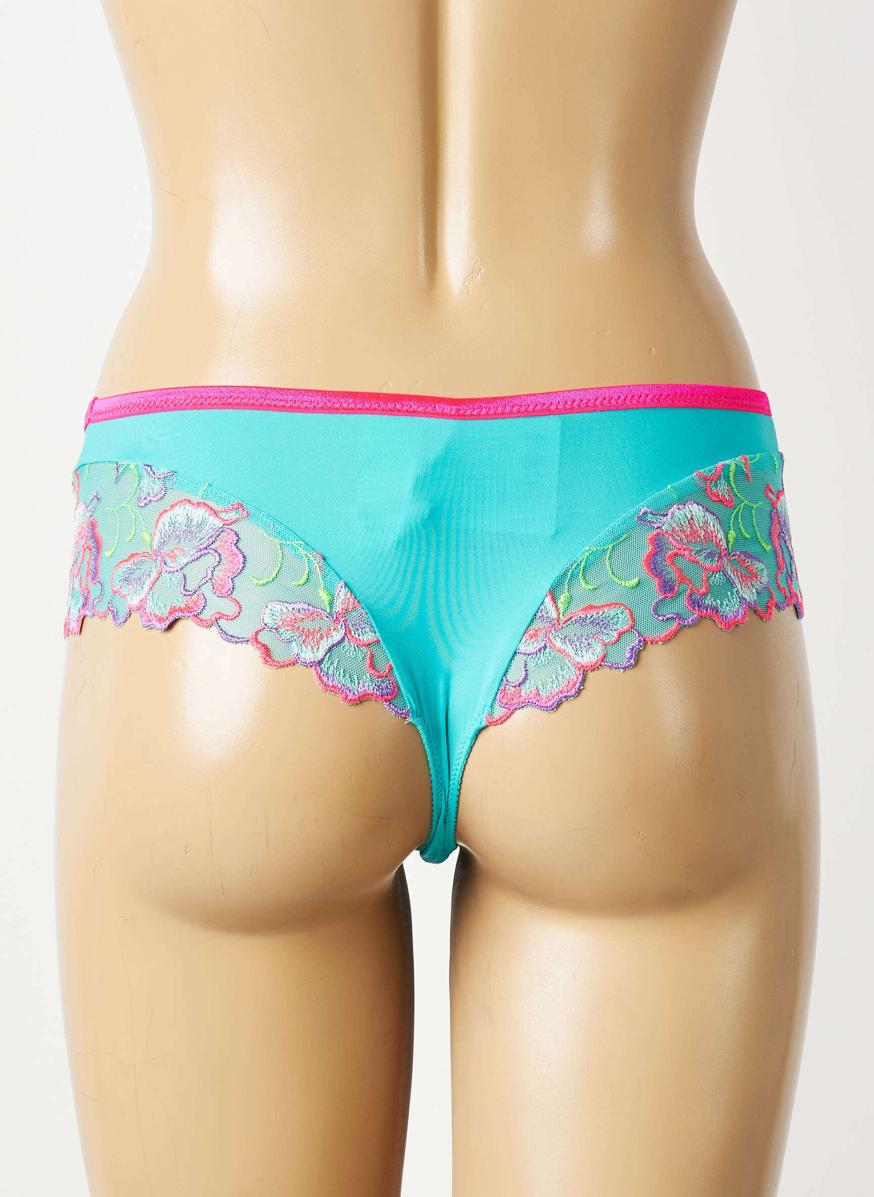 Tanga efect material satinat albastru PRIMADONNA femeie