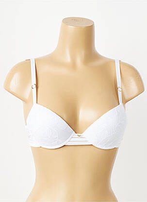 Sutien efect material satinat top sutien push-up alb ANTIGEL femeie