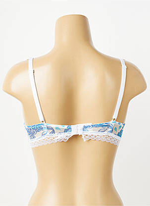 Sutien efect material satinat top sutien push-up albastru ANTIGEL femeie