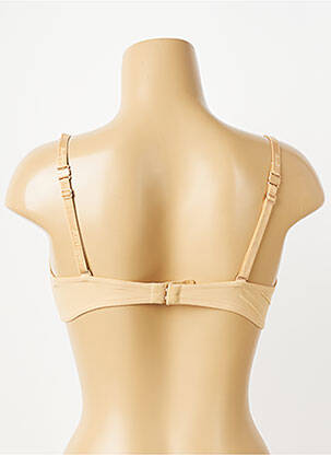Sutien efect material satinat top sutien push-up culoare piersică ANTIGEL femeie