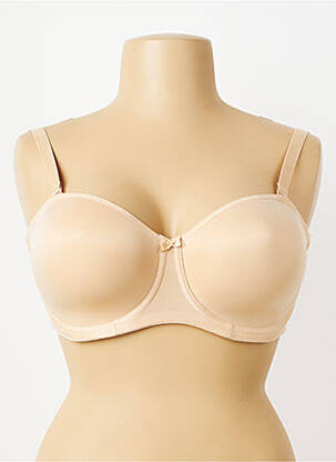 Sutien efect material satinat top sutien modelat culoare piersică ELOMI femeie