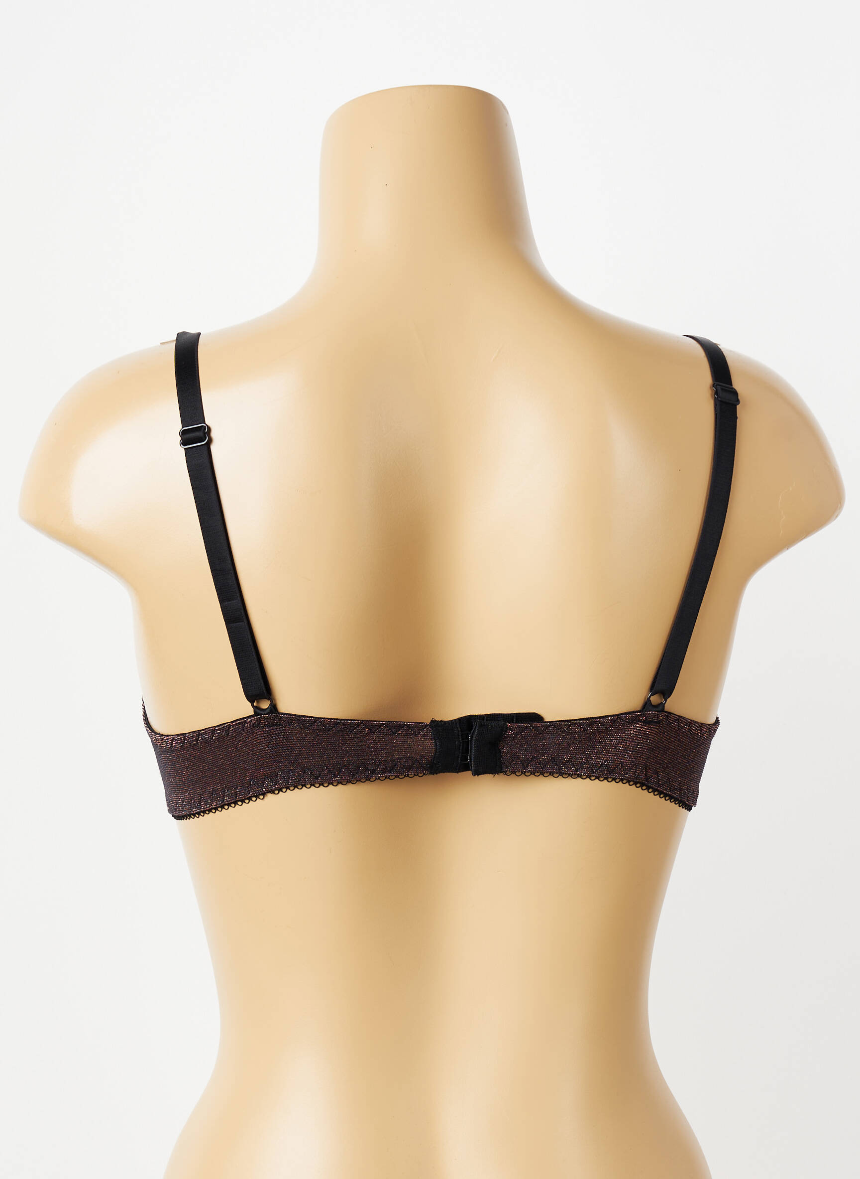 Sutien efect material satinat sutien cupe întregi cu decolteu înalt maro ANTIGEL femeie