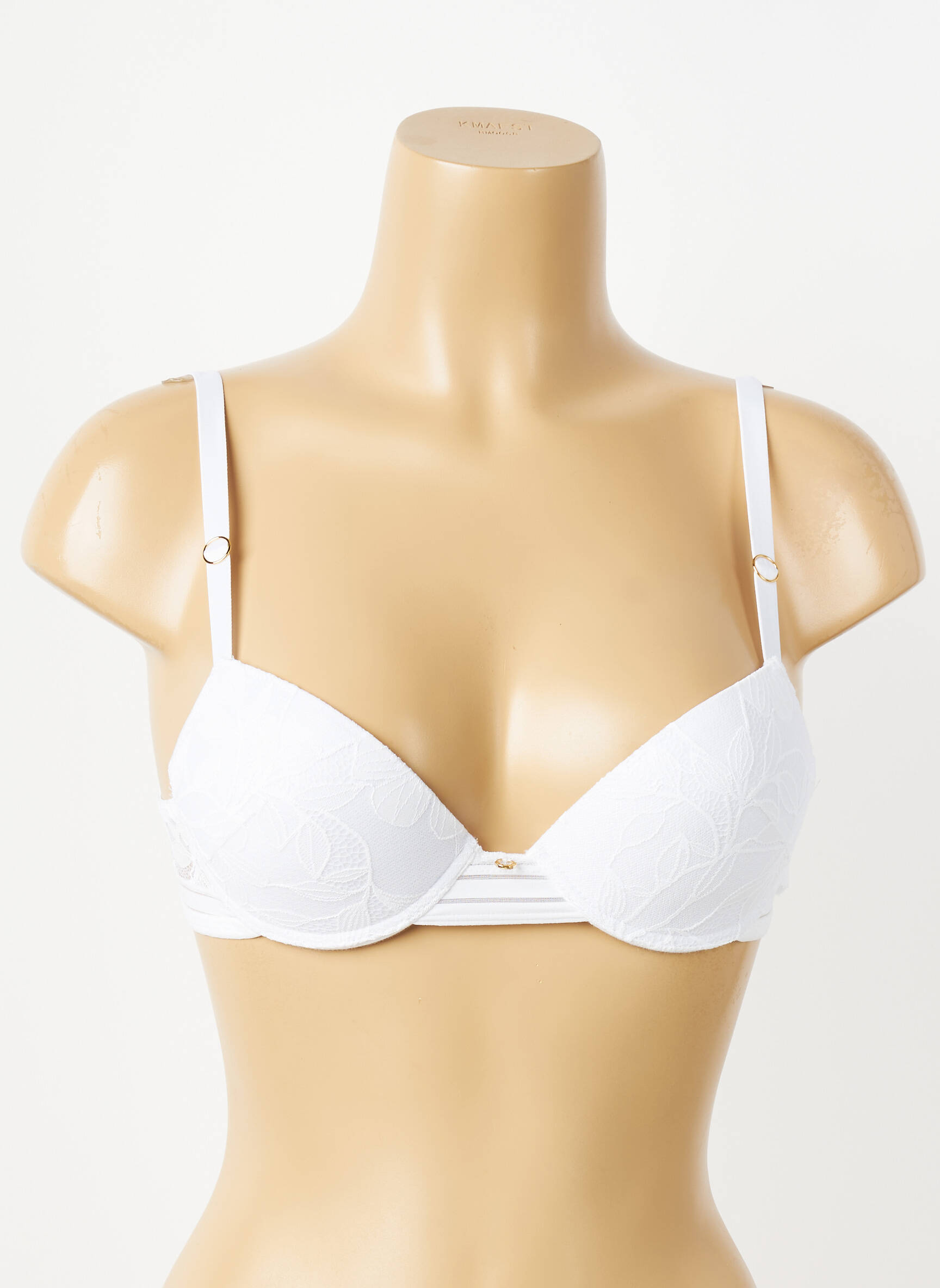 Sutien efect material satinat top sutien push-up alb ANTIGEL femeie