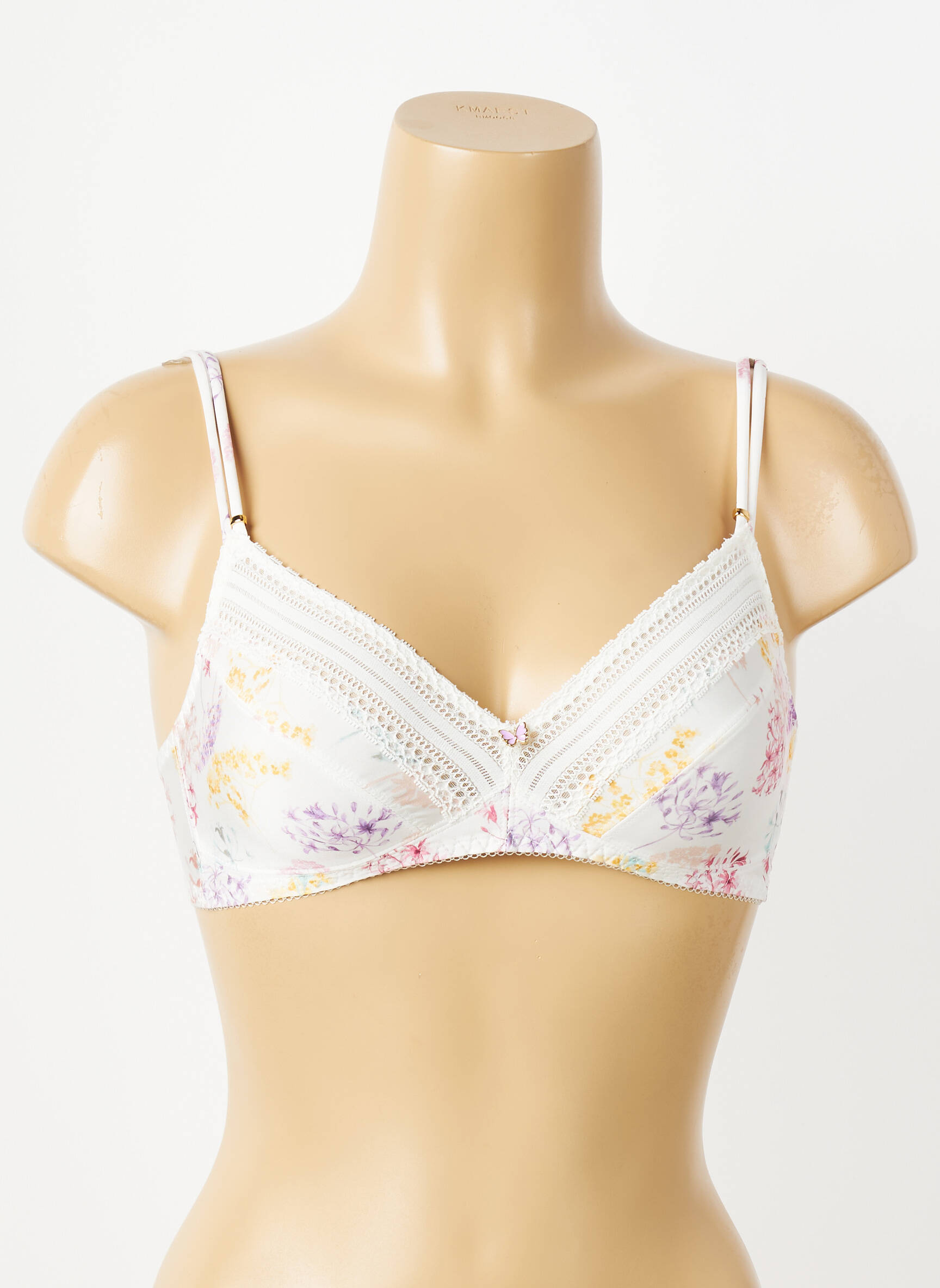 Sutien efect material satinat top sutien modelat bej ANTIGEL femeie