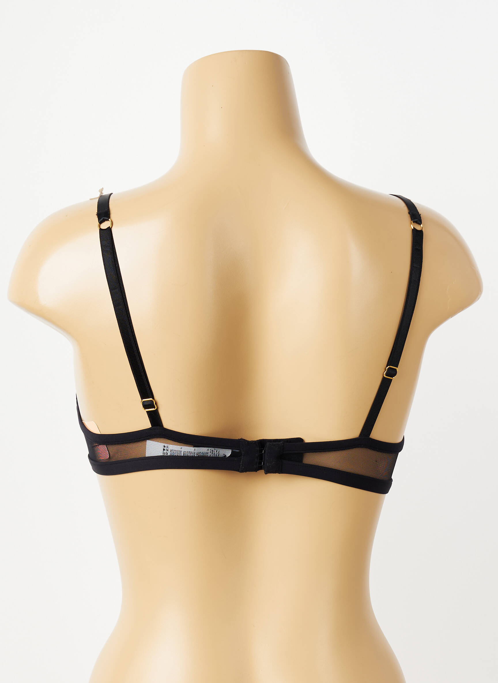 Sutien efect material satinat sutien cupe întregi cu decolteu înalt negru LISE CHARMEL femeie
