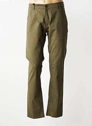 Pantalon drept țesătură poplin mărime normală verde DAYTONA bărbat