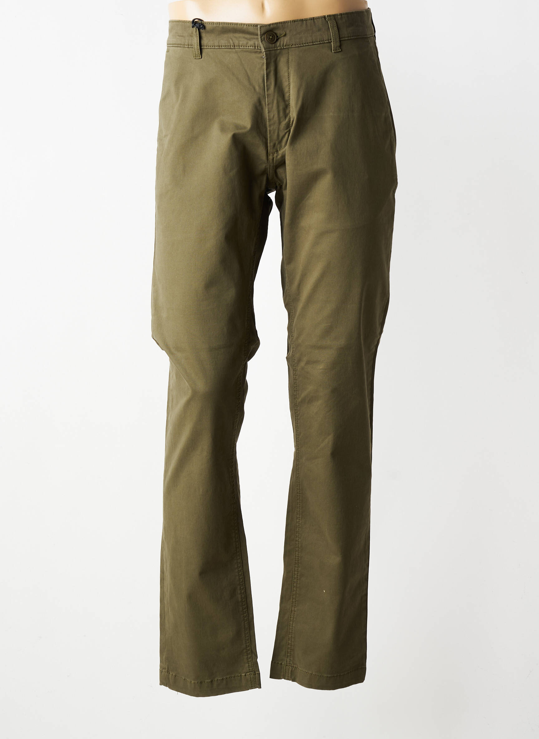 Pantalon drept țesătură poplin mărime normală verde DAYTONA bărbat