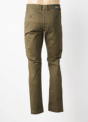 Pantalon chino țesătură poplin talie joasă verde DAYTONA bărbat