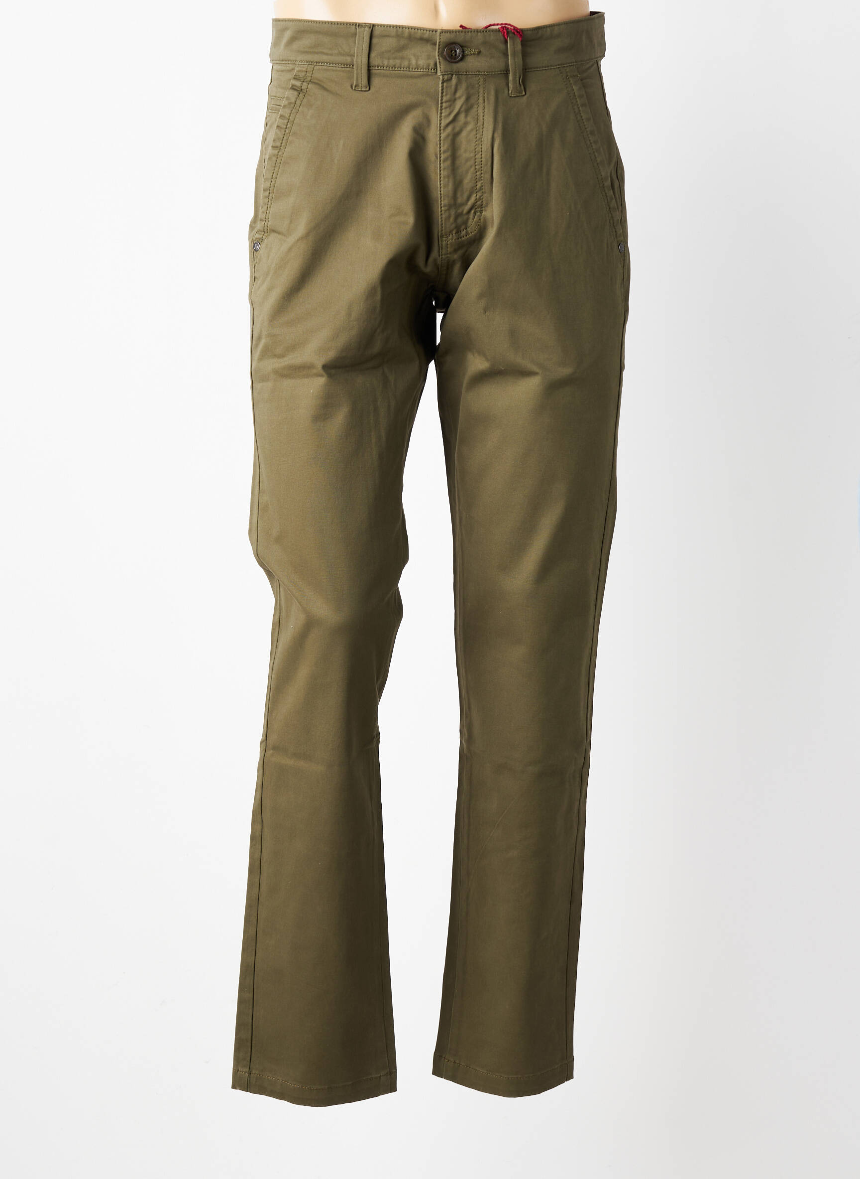 Pantalon chino țesătură poplin mărime normală verde IRON AND RESIN bărbat