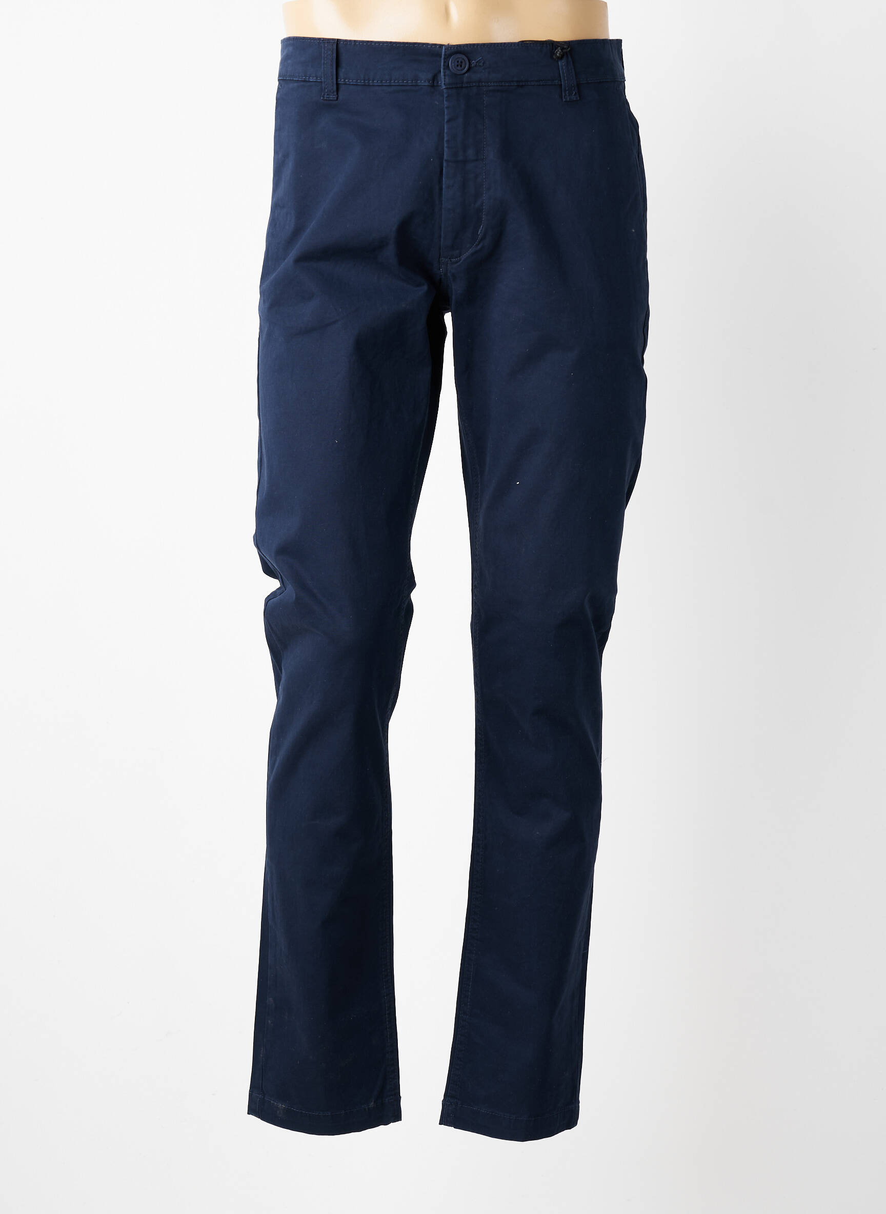 Pantalon chino țesătură poplin mărime normală albastru DAYTONA bărbat