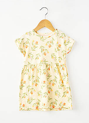 Rochie midi mâneci scurte mâneci scurte galben NOPPIES fată