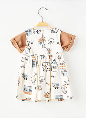 Set rochie imprimeu fantezie bej MAYORAL fată