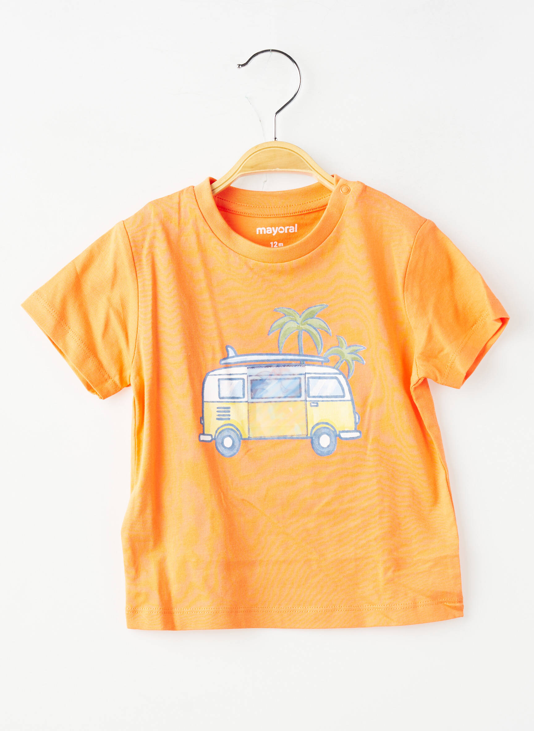 Tricou închidere cu nasturi pe umăr mâneci scurte portocalie MAYORAL fată