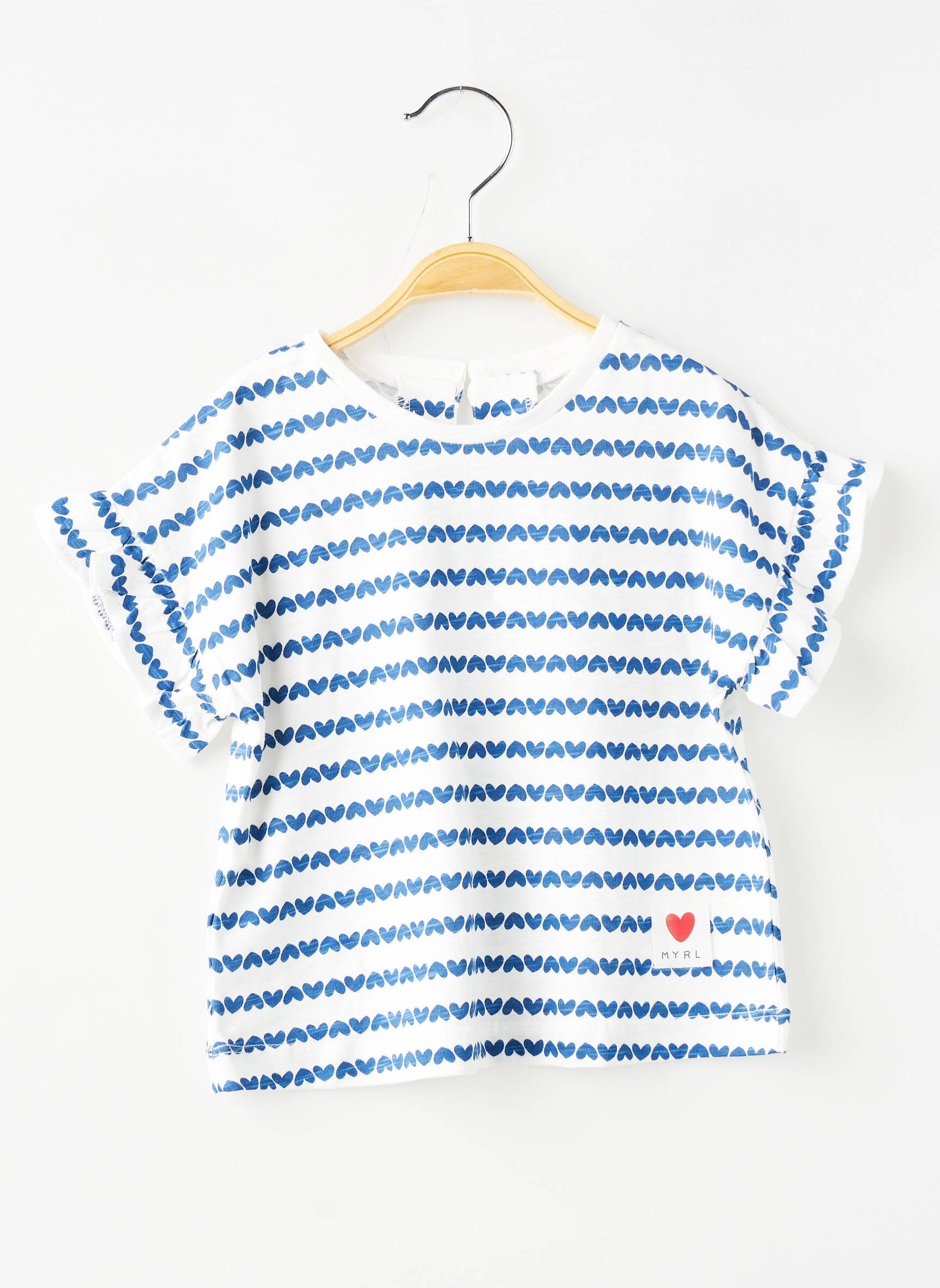 Tricou închidere cu nasturi la spate mâneci scurte albastru MAYORAL fată