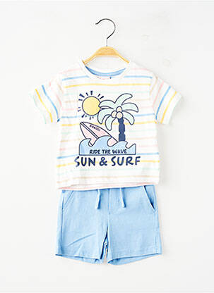 Set șort croială dreaptă albastru BOBOLI băiat