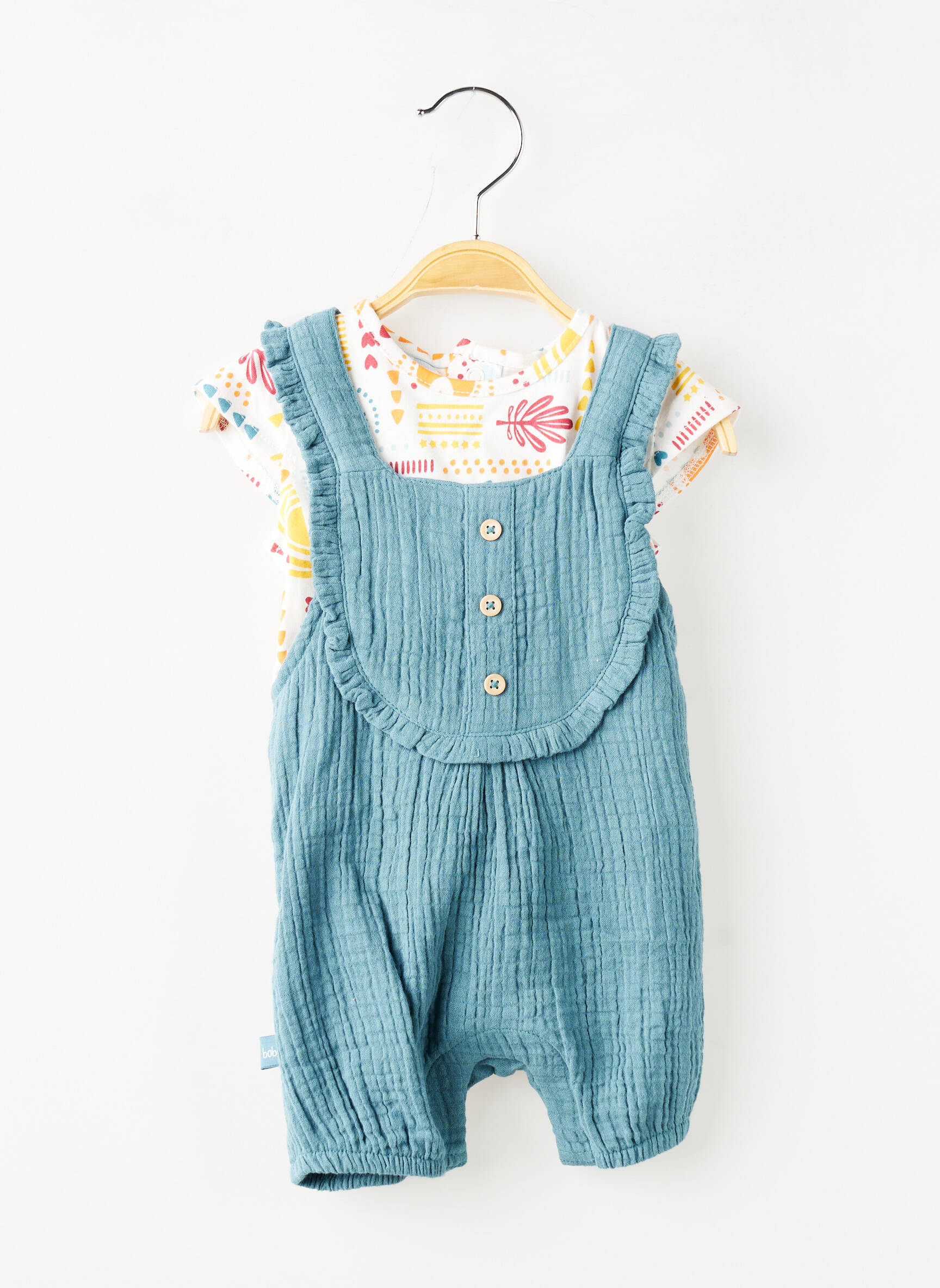 Set pantaloni tip de tricou albastru BOBOLI fată