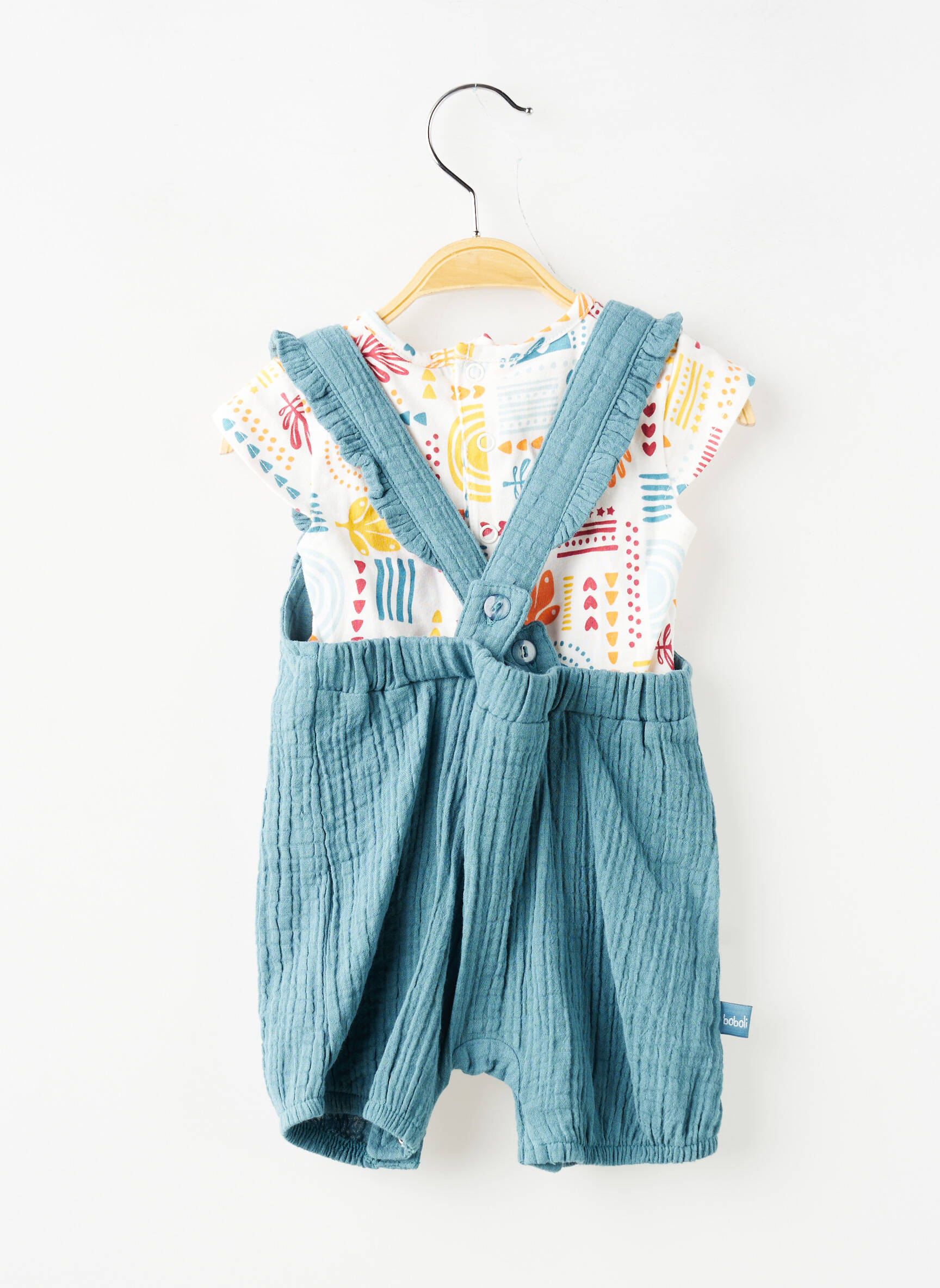 Set pantaloni tip de tricou albastru BOBOLI fată