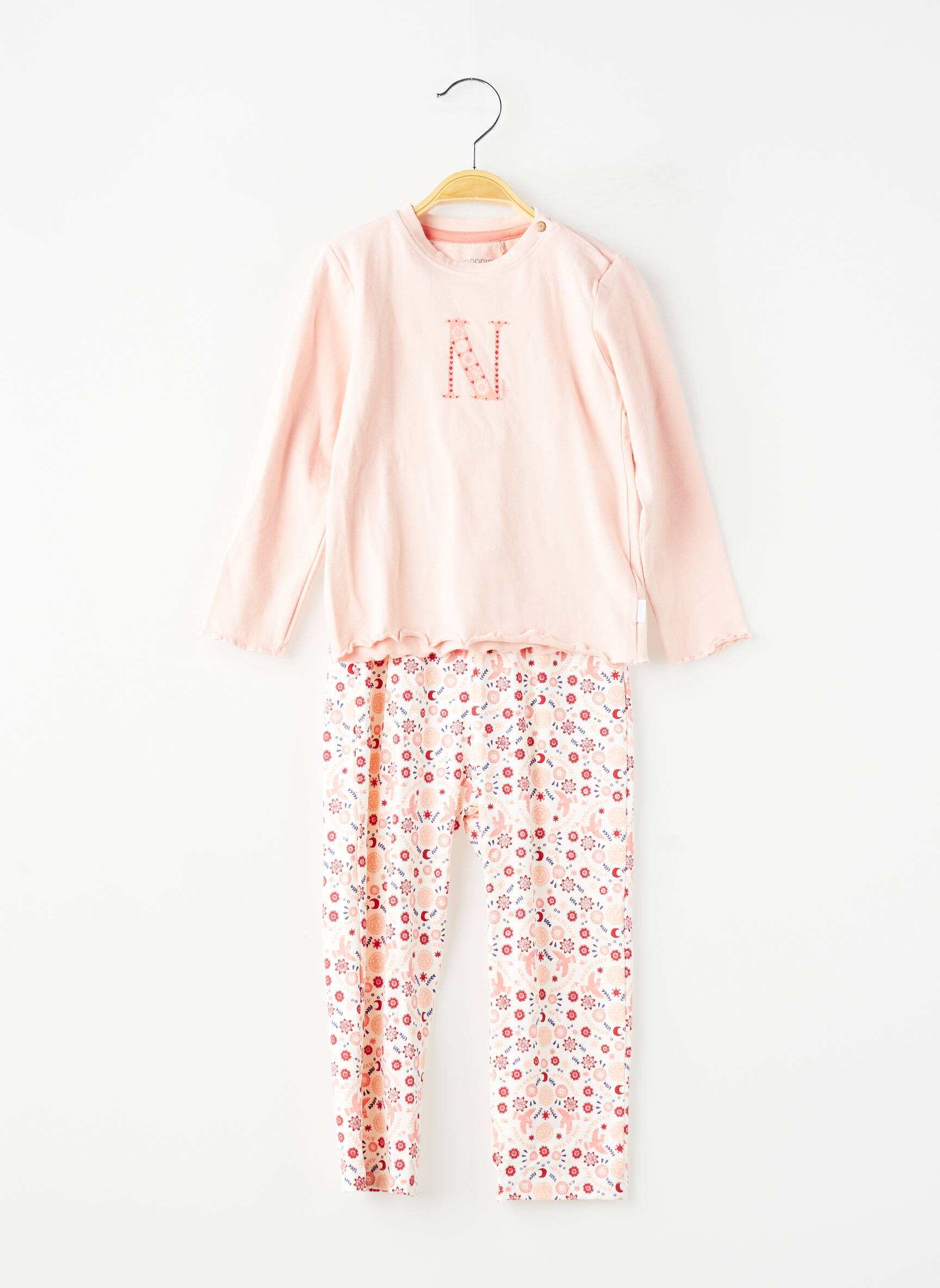 Set pantaloni tip de tricou roz NOPPIES fată
