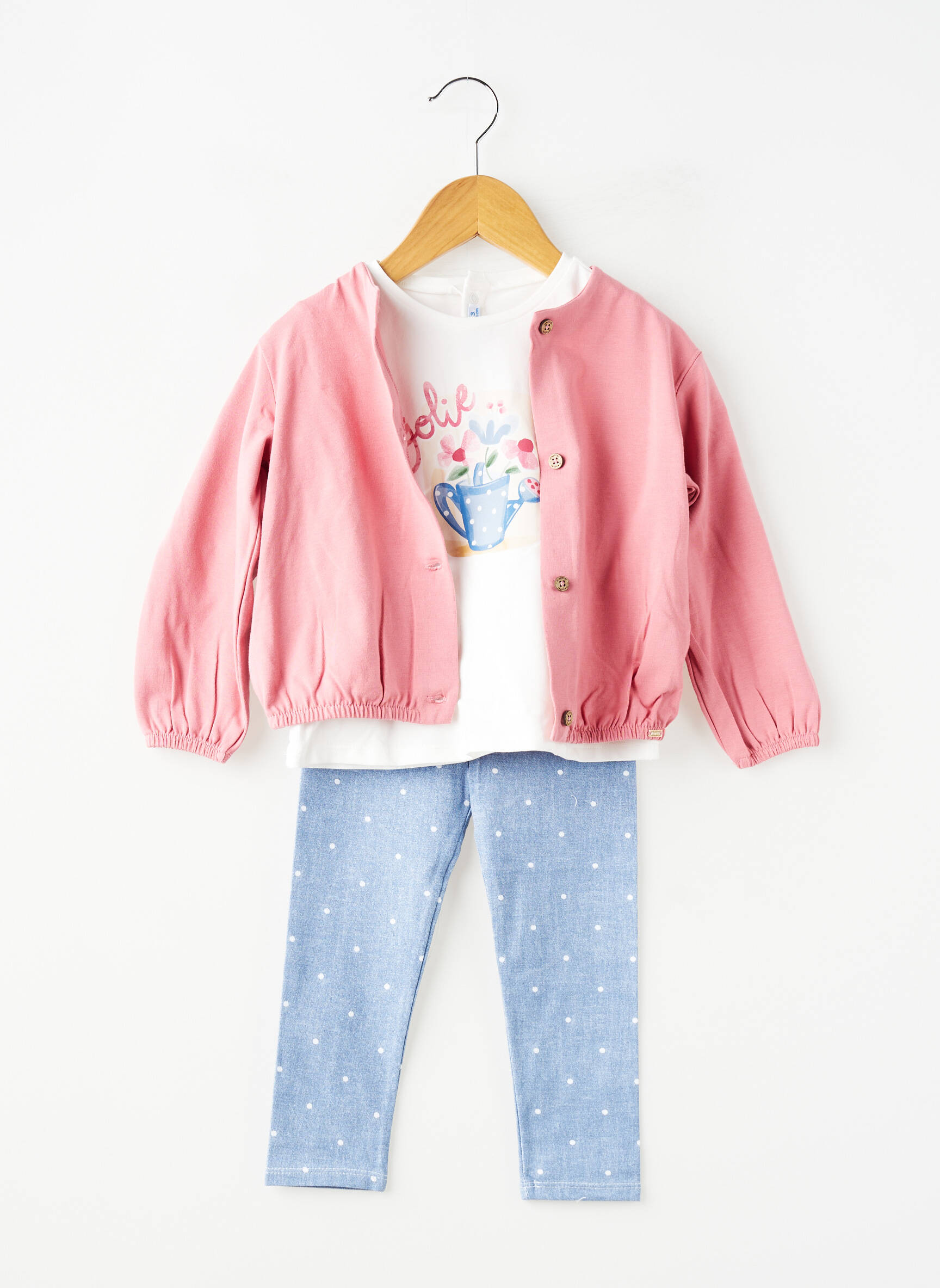Set pantaloni tip de tricou roz MAYORAL fată