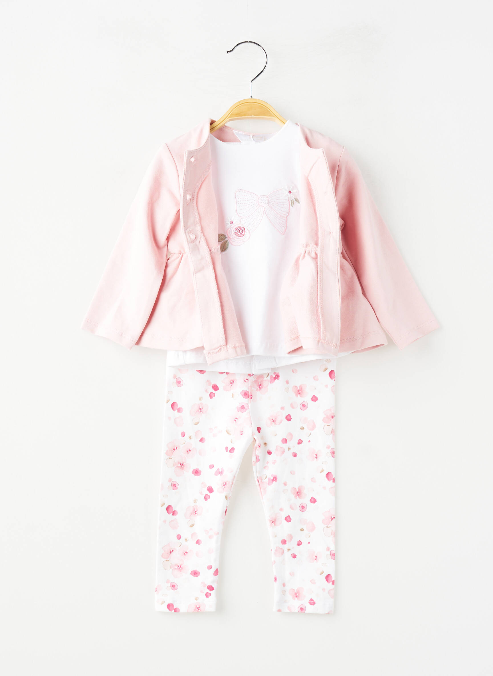 Set pantaloni broderie roz MAYORAL fată