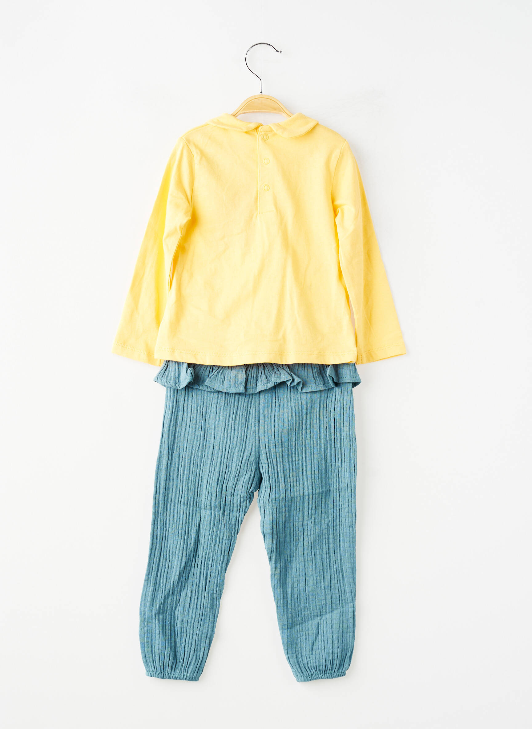Set pantaloni tip de tricou verde BOBOLI fată