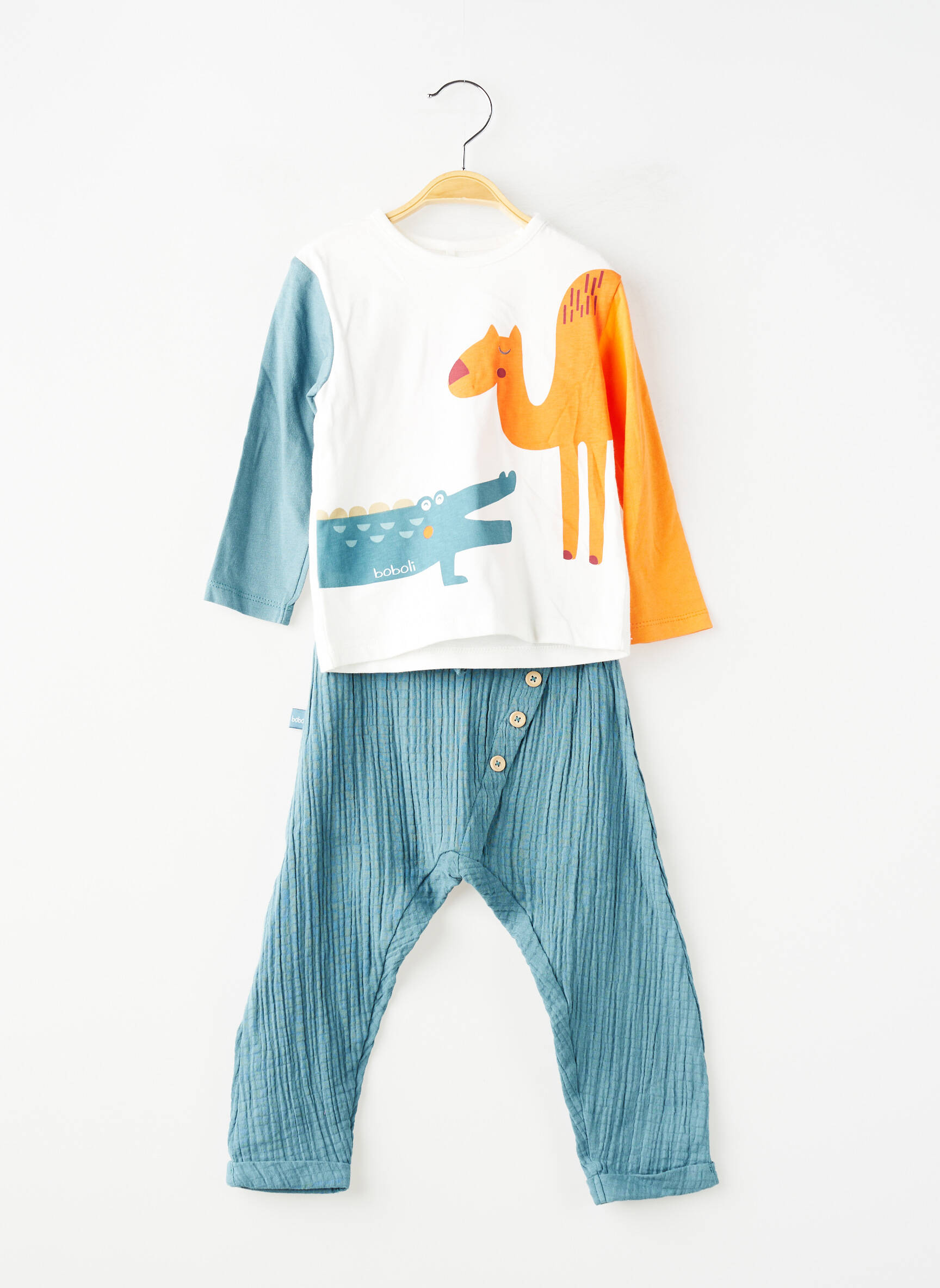 Set pantaloni talie elastică albastru BOBOLI băiat