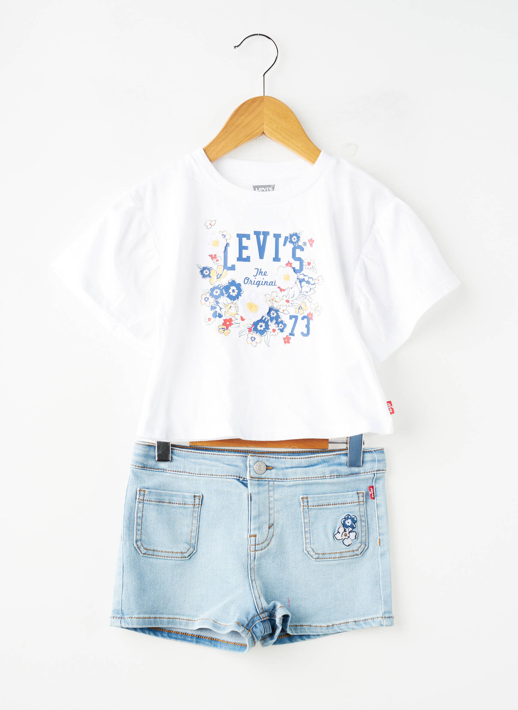 Set șort croială dreaptă albastru LEVI'S fată