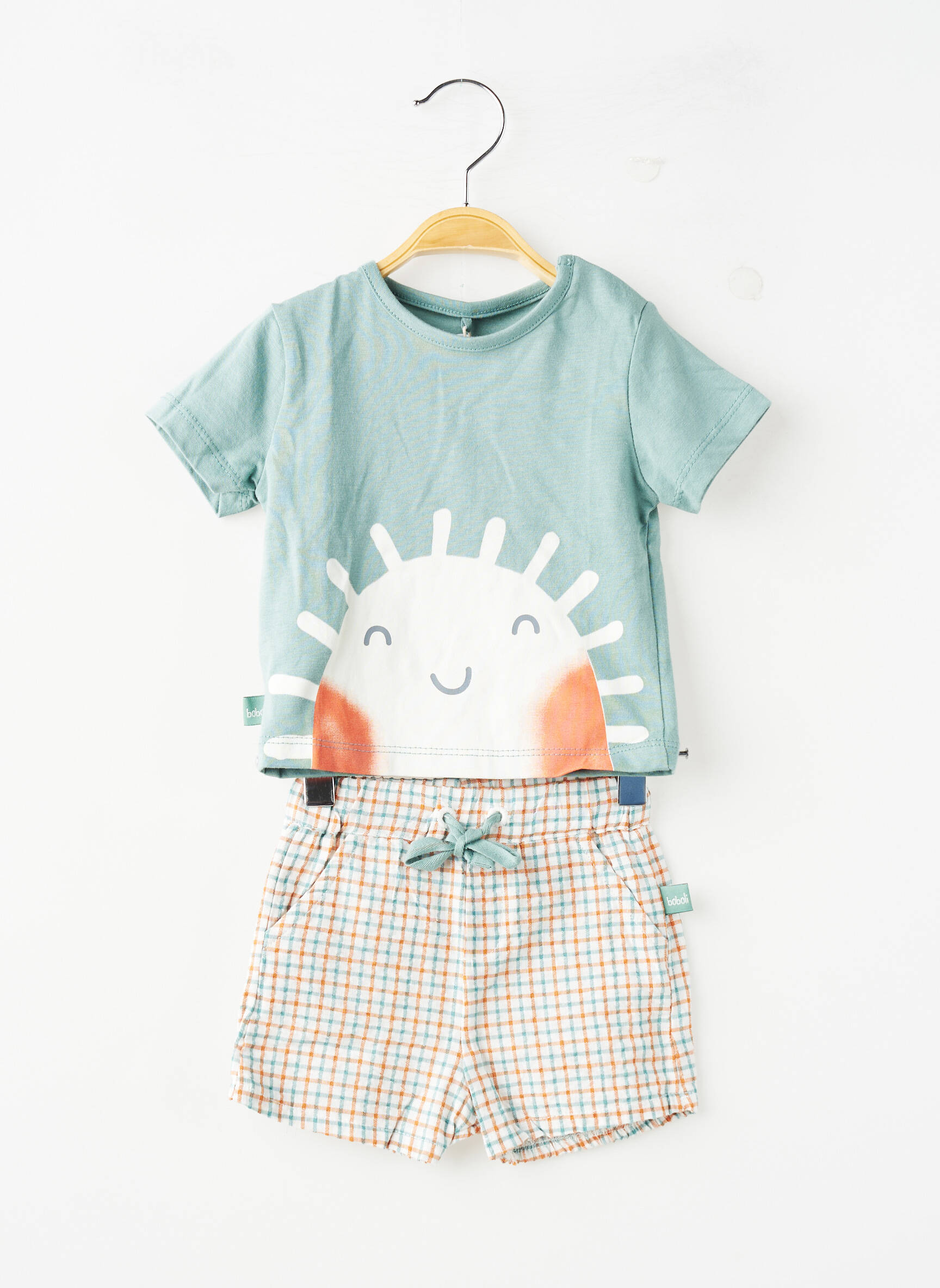 Set pantaloni croială dreaptă verde BOBOLI băiat