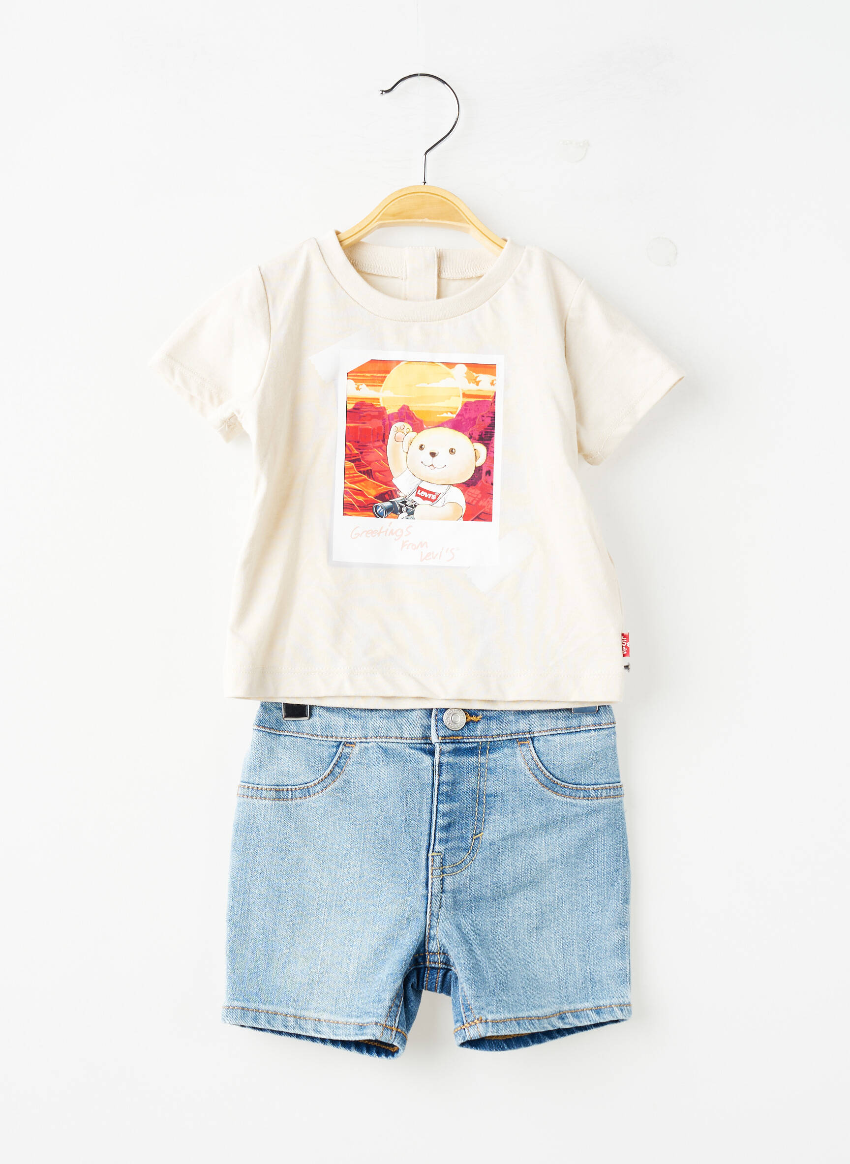 Set șort croială dreaptă albastru LEVI'S băiat