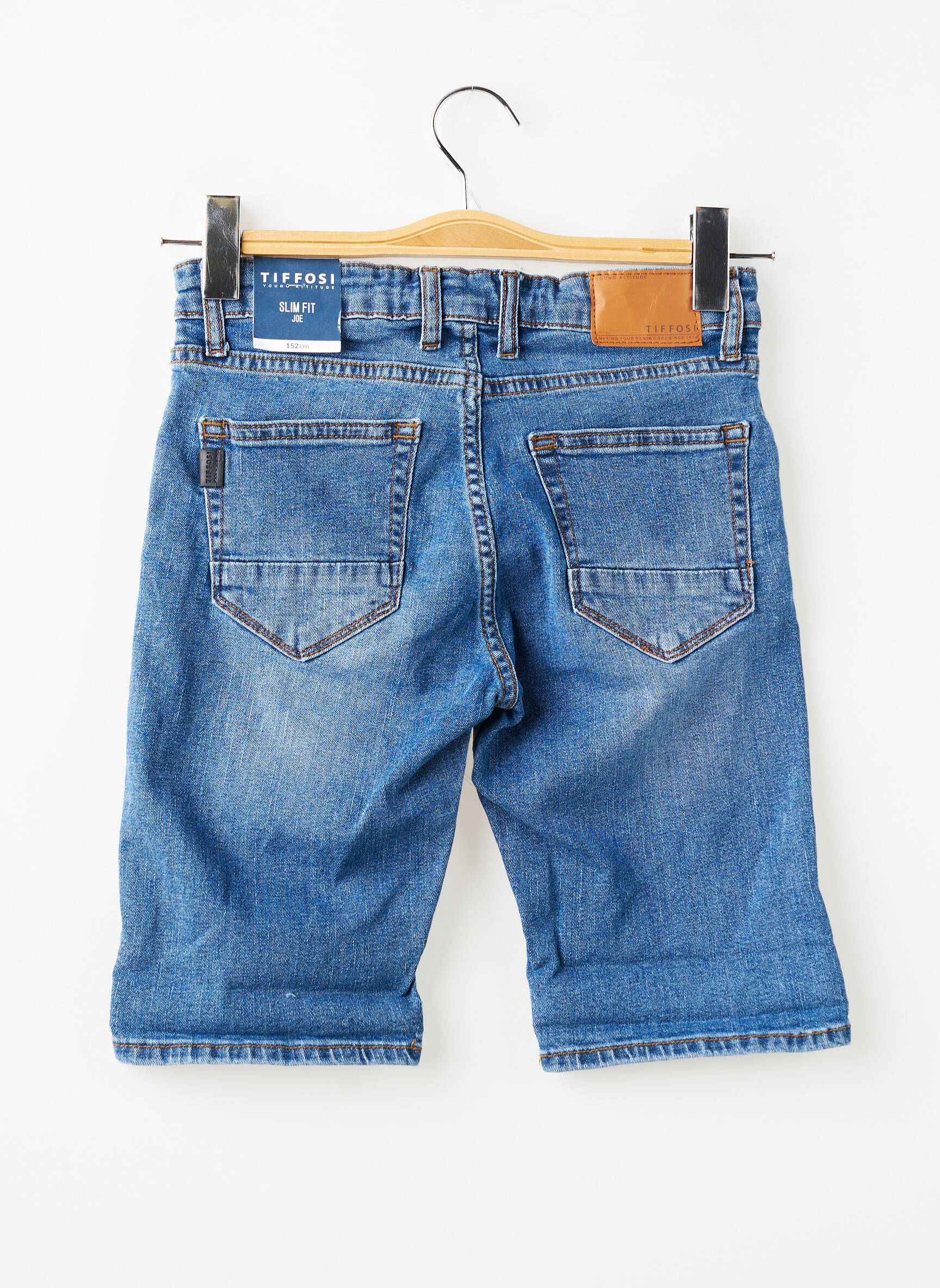 Bermudă țesătură denim mărime reglabilă albastru TIFFOSI băiat