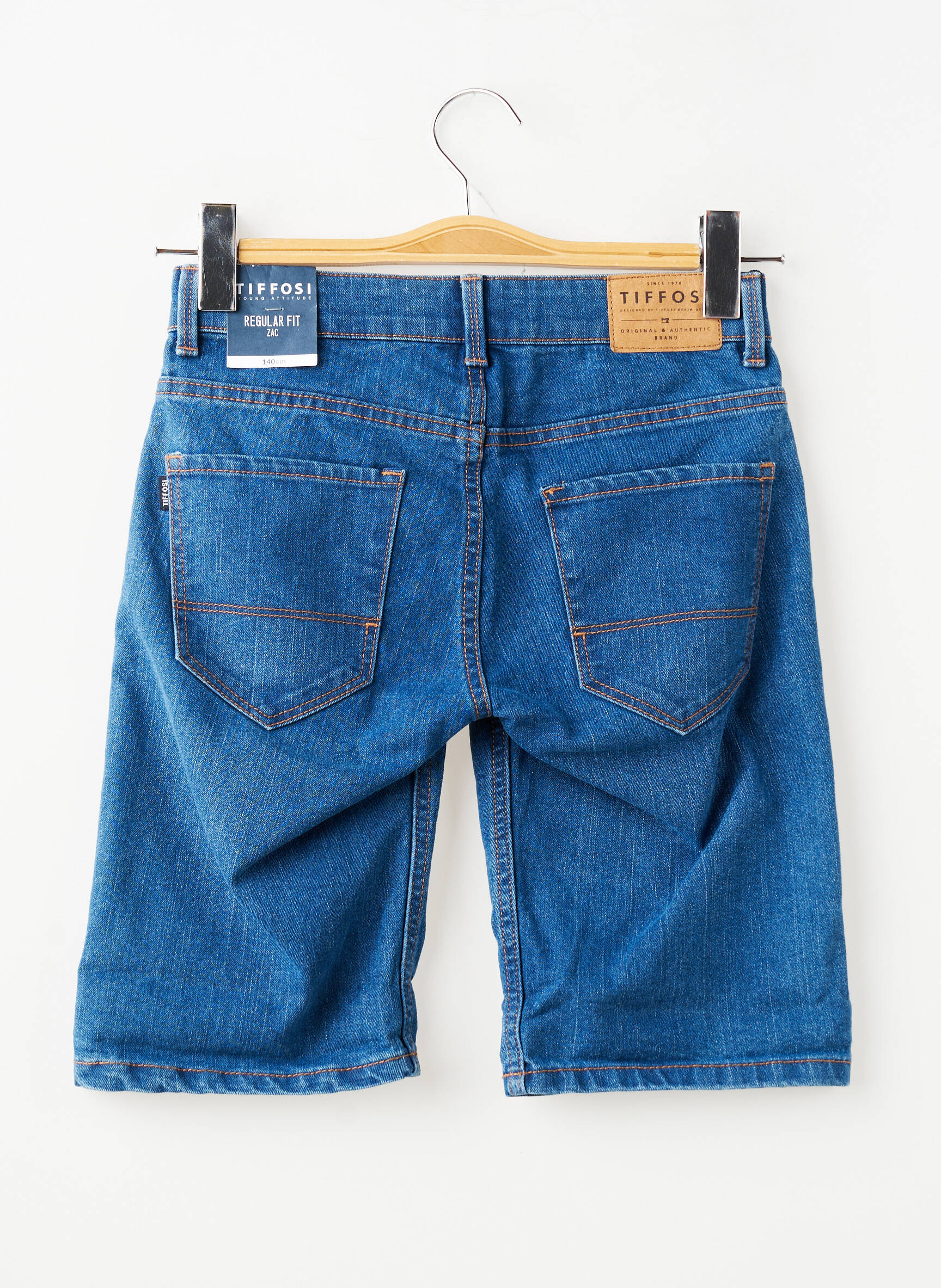 Bermudă țesătură denim mărime reglabilă albastru TIFFOSI băiat