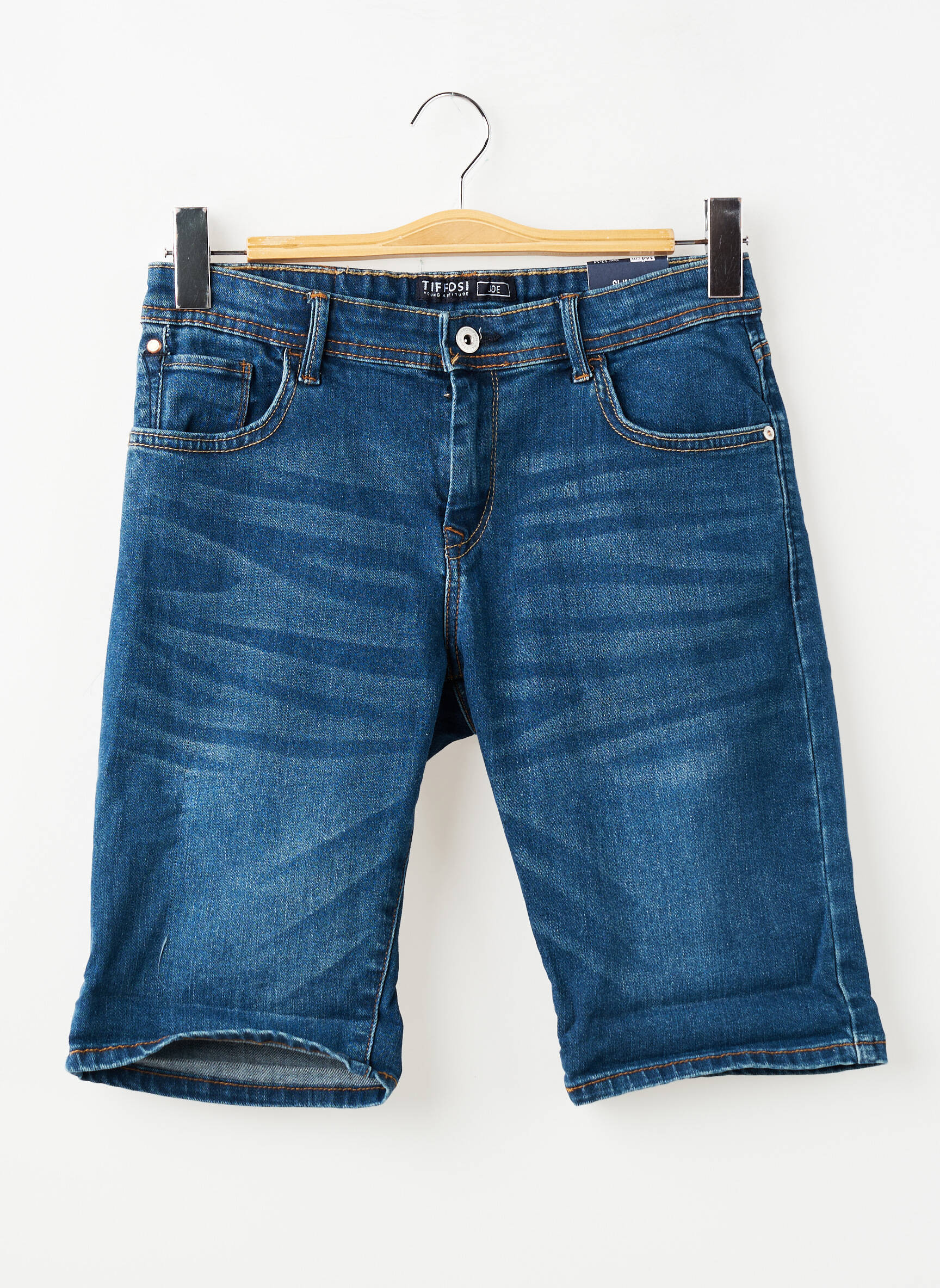 Bermudă țesătură denim mărime reglabilă albastru TIFFOSI băiat