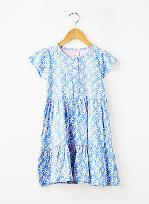 Rochie scurtă plasă fină mâneci scurte albastru BOBOLI fată