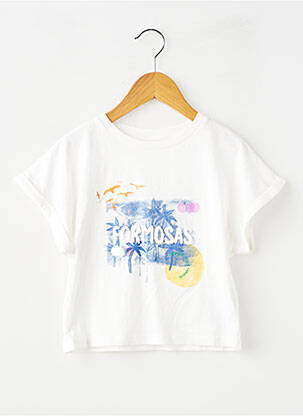 Tricou croială dreaptă mâneci scurte alb ZY fată