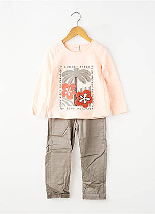 Set pantaloni croială dreaptă roz BOBOLI fată