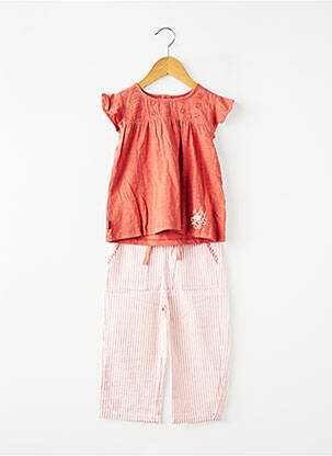 Set pantaloni croială dreaptă portocalie BOBOLI fată
